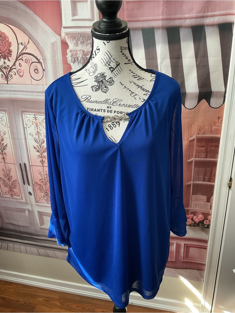 Ricki's Royal Blue Long Sleeve V-Notch Top